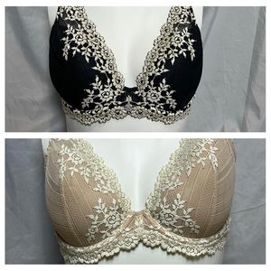Barely Worn Lace Wacoal Bra Set Nude and Black
